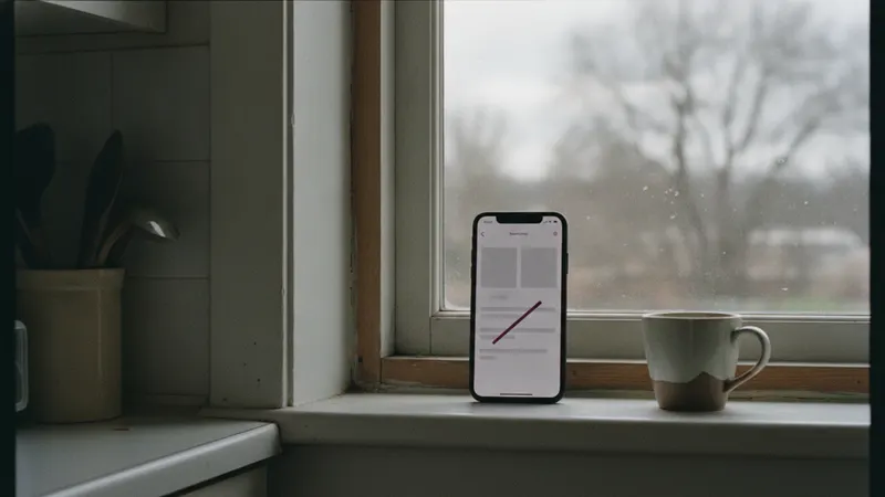A phone on a windowsill showing a profile with empty photo slots